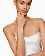 Classic Cable Bracelet in Sterling Silver with 14K Yellow Gold and Turquoise, 5mm