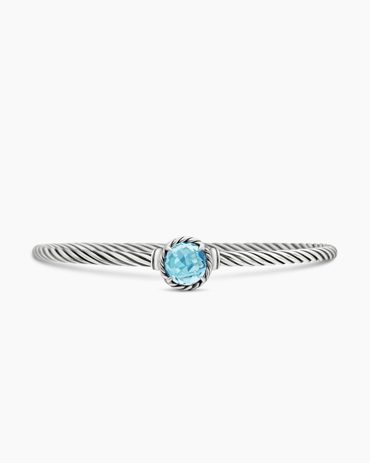 Petite Chatelaine® Bracelet in Sterling Silver with Blue Topaz, 3mm