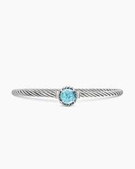 Petite Chatelaine® Bracelet in Sterling Silver with Blue Topaz, 3mm