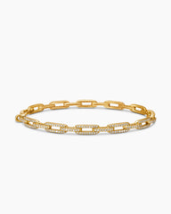 Stax Chain Link Bracelet in 18K Yellow Gold with Diamonds, 4mm
