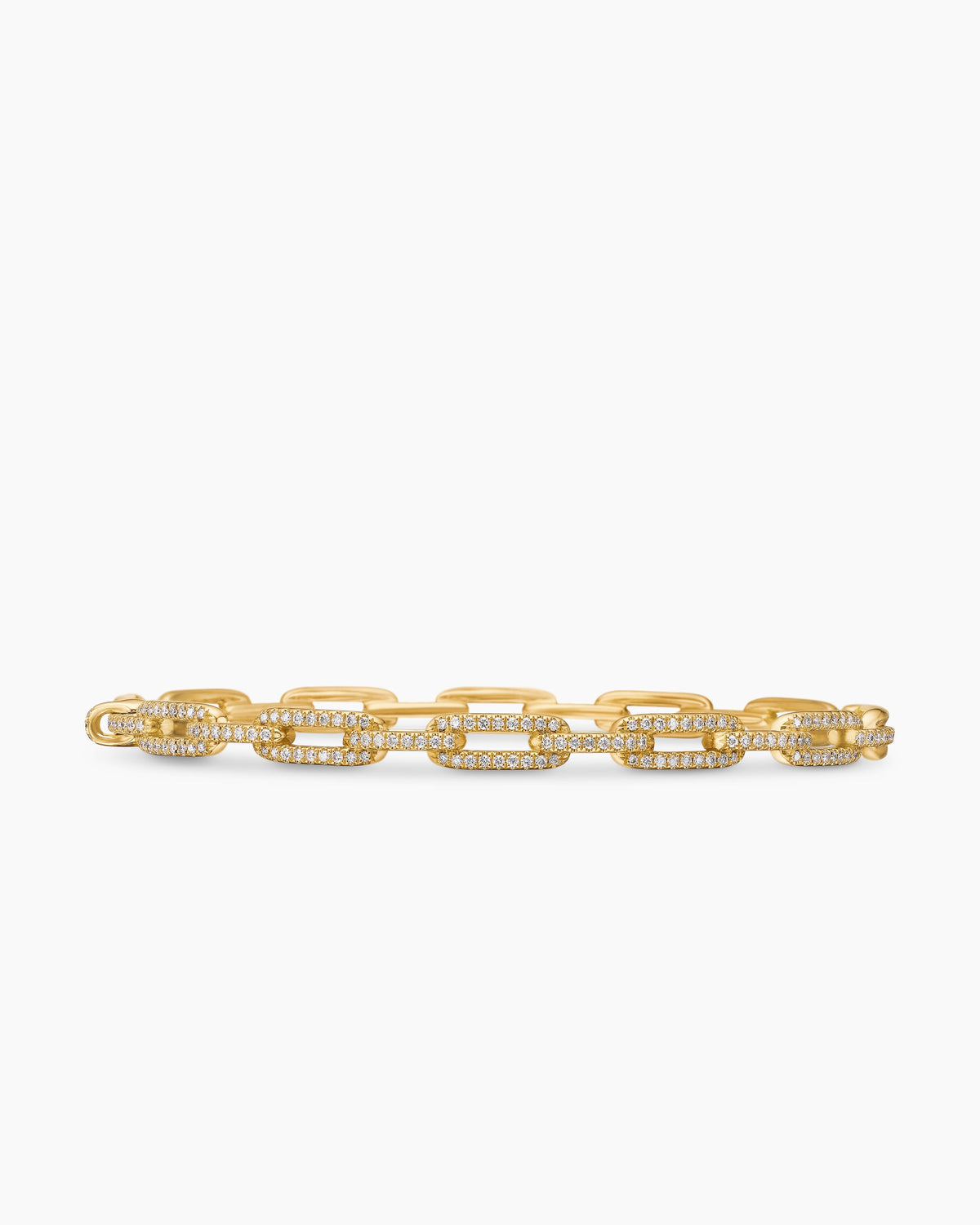 Stax Chain Link Bracelet in 18K Yellow Gold with Diamonds, 4mm