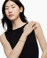 Stax Chain Link Bracelet in 18K White Gold with Diamonds, 4mm