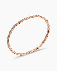 Sculpted Cable Flex Bracelet in 18K Rose Gold with Cognac Diamonds, 3.5mm