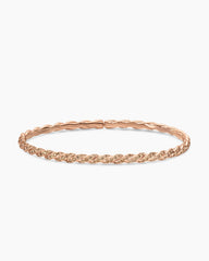 Sculpted Cable Flex Bracelet in 18K Rose Gold with Cognac Diamonds, 3.5mm