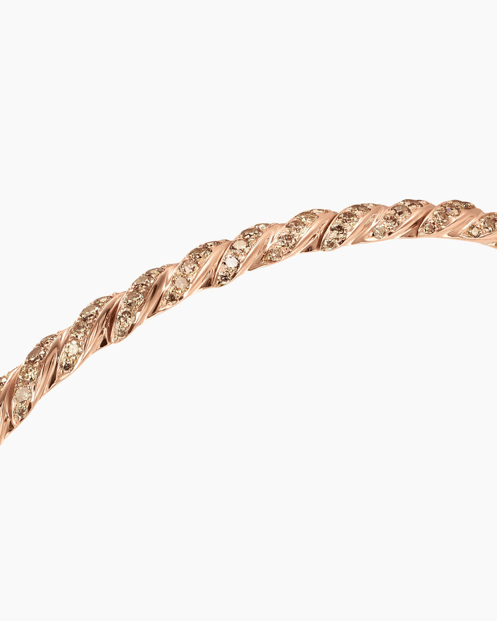 Sculpted Cable Flex Bracelet in 18K Rose Gold with Cognac Diamonds, 3.5mm