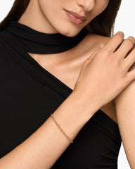 Sculpted Cable Flex Bracelet in 18K Rose Gold with Cognac Diamonds, 3.5mm