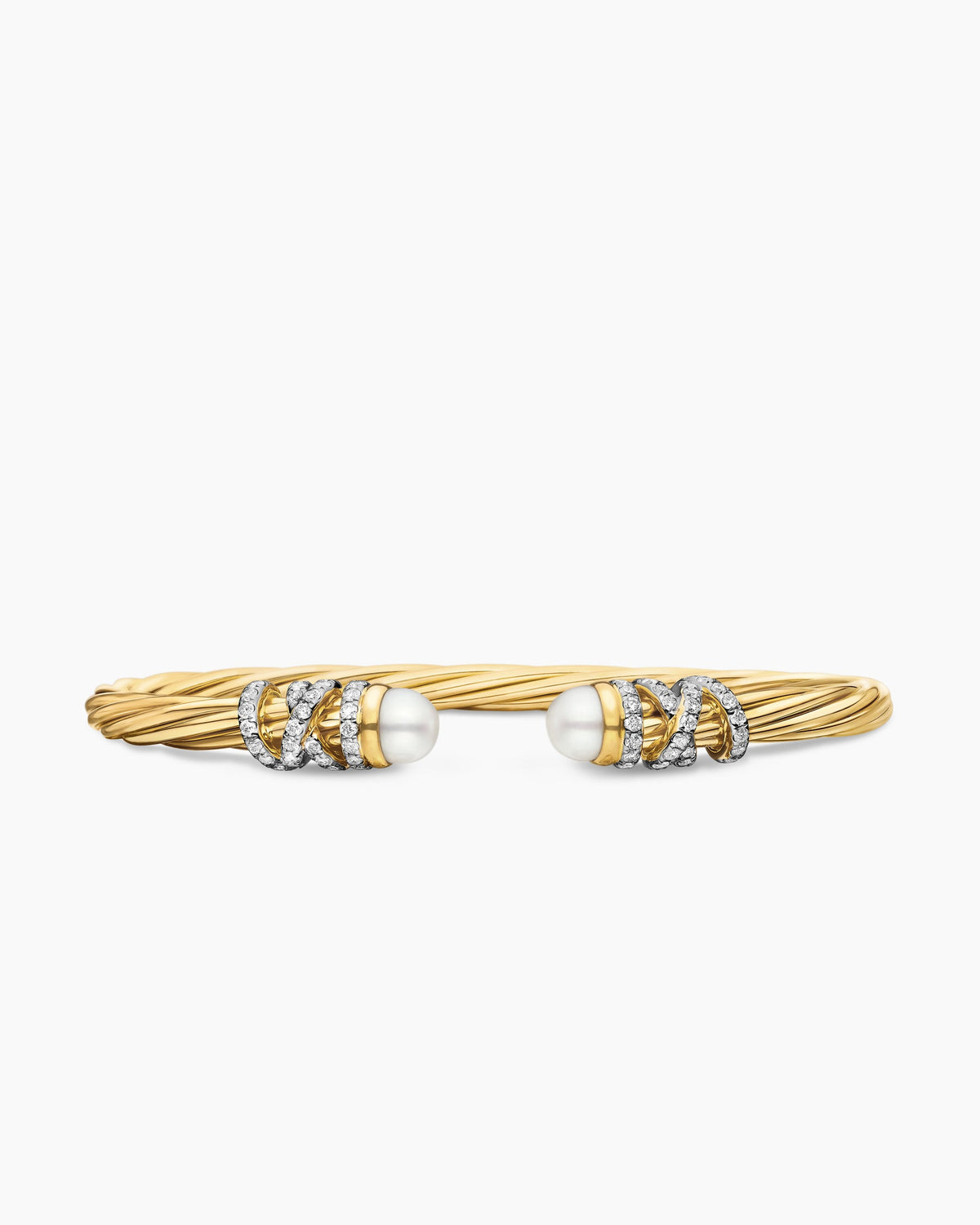 Helena Bracelet in 18K Yellow Gold with Pearls and Diamonds, 4mm
