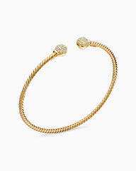 Solari Cablespira® Bracelet in 18K Yellow Gold with Diamonds, 2.3mm