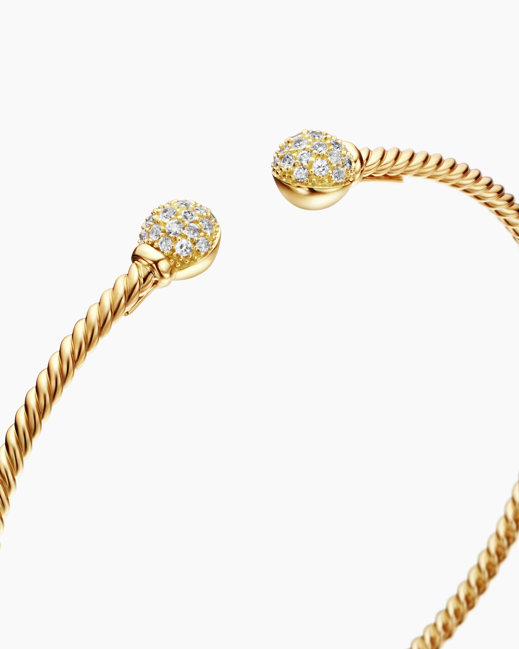 Solari Cablespira® Bracelet in 18K Yellow Gold with Diamonds, 2.3mm