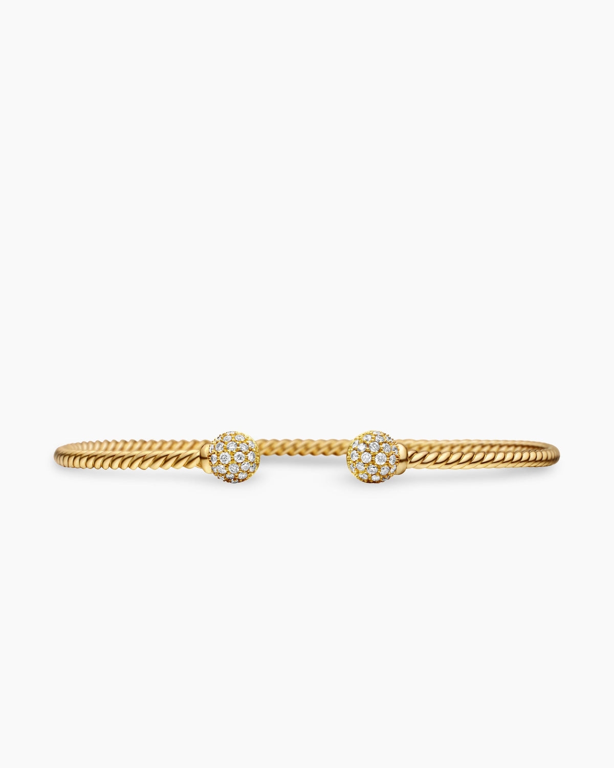 Solari Cablespira® Bracelet in 18K Yellow Gold with Diamonds, 2.3mm