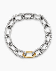 DY Madison® Chain Bracelet in Sterling Silver with 18K Yellow Gold, 11mm