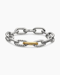 DY Madison® Chain Bracelet in Sterling Silver with 18K Yellow Gold, 11mm