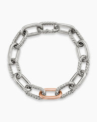 DY Madison® Chain Bracelet in Sterling Silver with 18K Rose Gold, 11mm