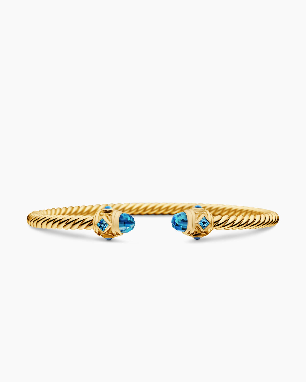 Renaissance® Cablespira Bracelet in 18K Yellow Gold with Hampton Blue Topaz, 3.5mm