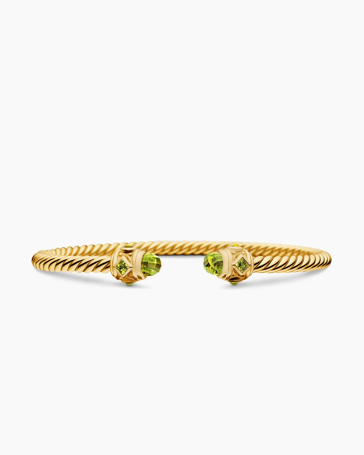 Renaissance® Cablespira Bracelet in 18K Yellow Gold with Peridot, 3.5mm