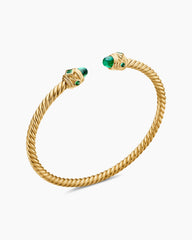 Renaissance® Cablespira Bracelet in 18K Yellow Gold with Emeralds, 3.5mm