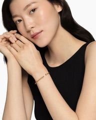 Classic Cablespira® Bracelet in 18K Yellow Gold with Amethyst and Diamonds, 3mm