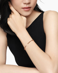 Classic Cablespira® Bracelet in 18K Rose Gold with Morganite and Diamonds, 3mm