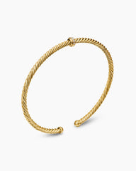 Classic Cablespira® Station Bracelet in 18K Yellow Gold with Diamonds, 3mm