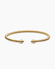 Classic Cablespira® Bracelet in 18K Yellow Gold with Diamonds, 3mm