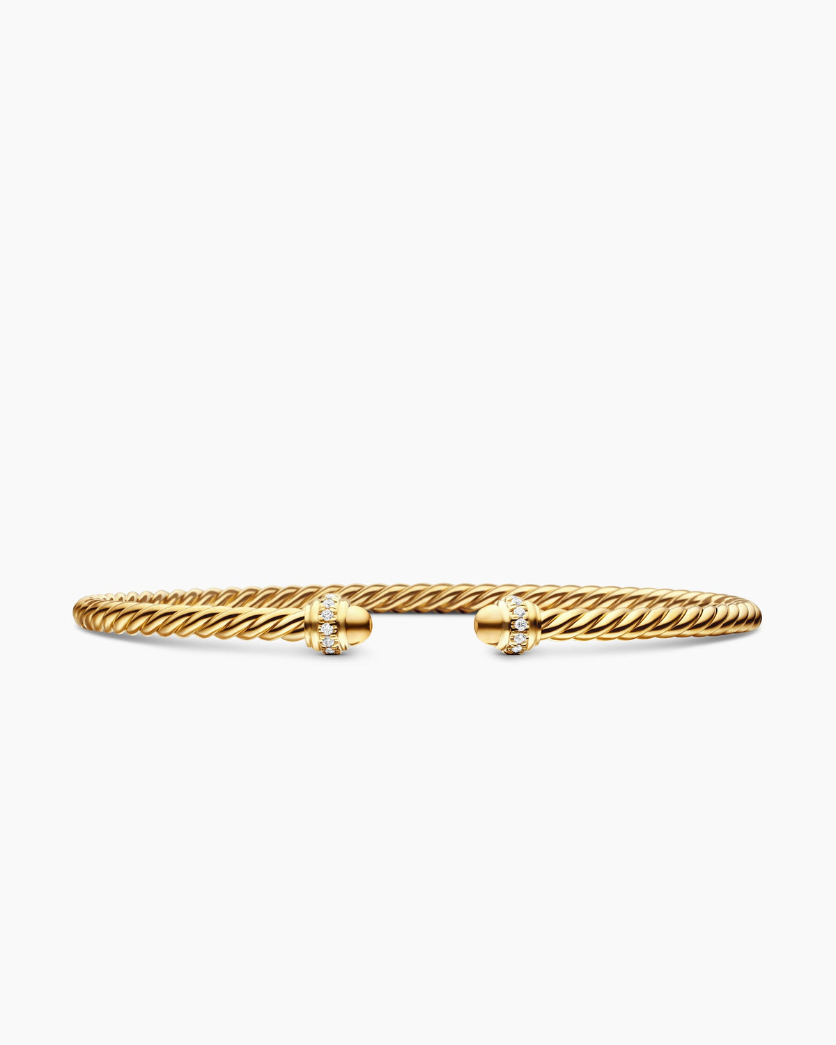 Classic Cablespira® Bracelet in 18K Yellow Gold with Diamonds, 3mm
