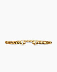 Classic Cablespira® Bracelet in 18K Yellow Gold with Diamonds, 3mm