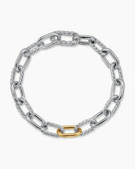 DY Madison® Chain Bracelet in Sterling Silver with 18K Yellow Gold, 8.5mm