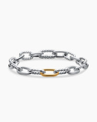 DY Madison® Chain Bracelet in Sterling Silver with 18K Yellow Gold, 8.5mm