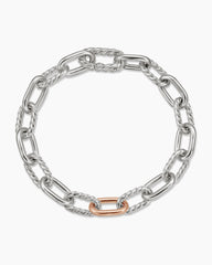 DY Madison® Chain Bracelet in Sterling Silver with 18K Rose Gold, 8.5mm