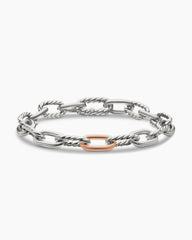 DY Madison® Chain Bracelet in Sterling Silver with 18K Rose Gold, 8.5mm