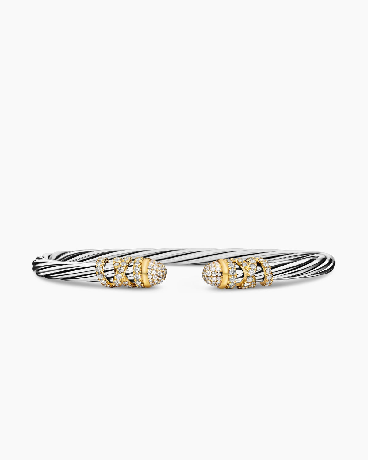 Helena Bracelet in Sterling Silver with 18K Yellow Gold and Diamonds, 4mm