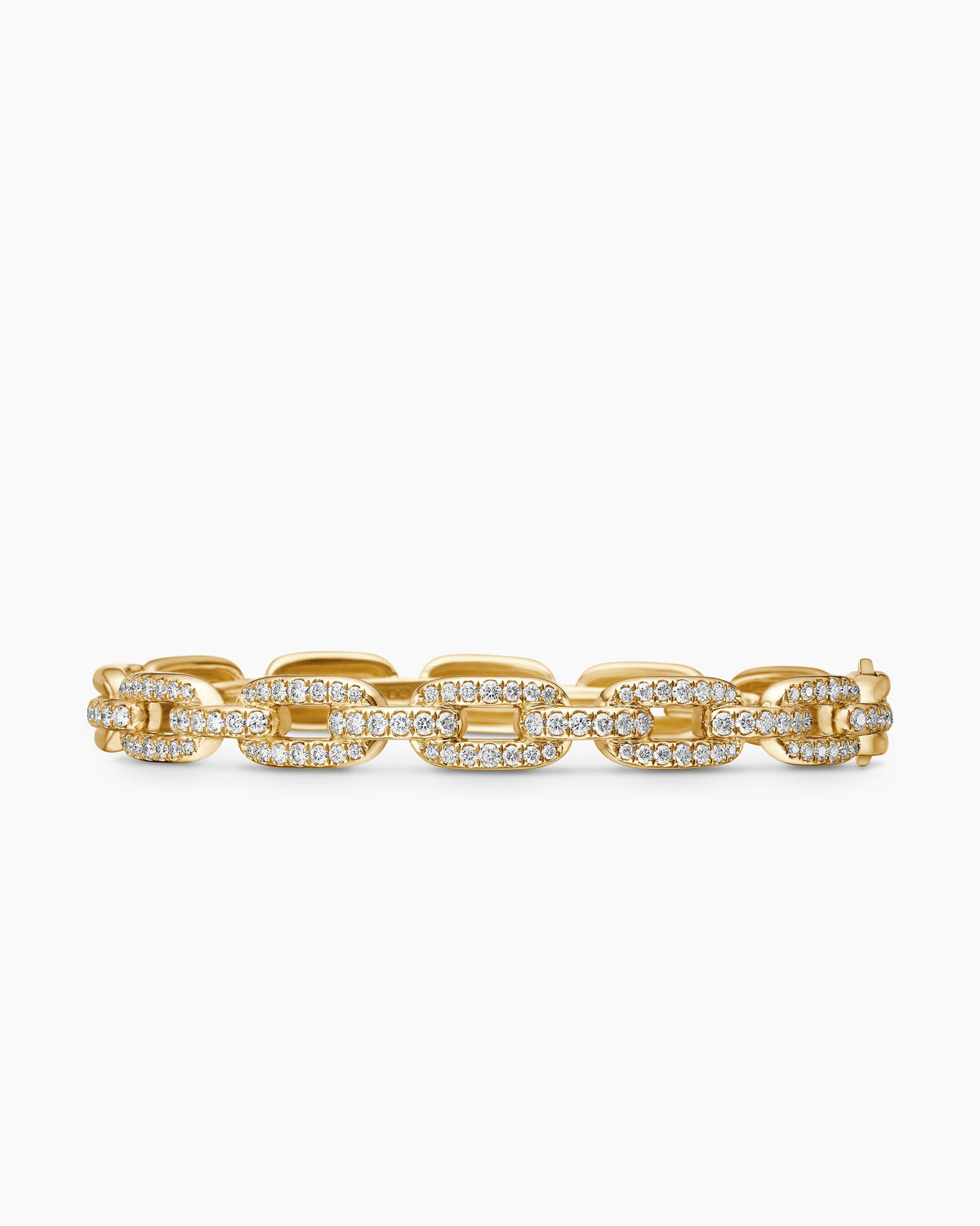Stax Chain Link Bracelet in 18K Yellow Gold with Diamonds, 7mm