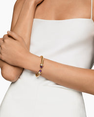 Classic Cablespira® Bracelet in 18K Yellow Gold with Amethyst and Diamonds, 7mm