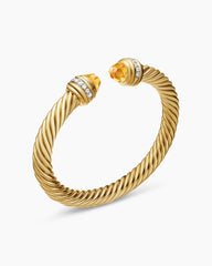 Classic Cablespira® Bracelet in 18K Yellow Gold with Citrine and Diamonds, 7mm