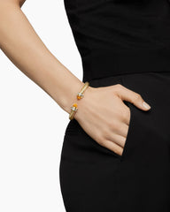 Classic Cablespira® Bracelet in 18K Yellow Gold with Citrine and Diamonds, 7mm