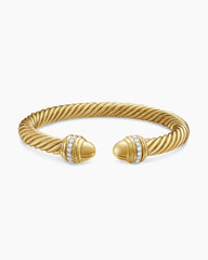 Classic Cablespira® Bracelet in 18K Yellow Gold with Gold Domes and Diamonds, 7mm