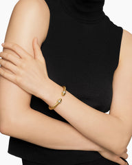 Classic Cablespira® Bracelet in 18K Yellow Gold with Gold Domes and Diamonds, 7mm