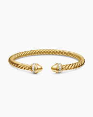 Classic Cablespira® Bracelet in 18K Yellow Gold with Gold Domes and Diamonds, 5mm