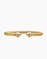 Classic Cablespira® Bracelet in 18K Yellow Gold with Gold Domes and Diamonds, 5mm