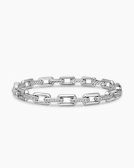 Stax Link Bracelet in Sterling Silver with Diamonds, 6.7mm