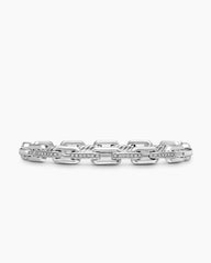 Stax Link Bracelet in Sterling Silver with Diamonds, 6.7mm