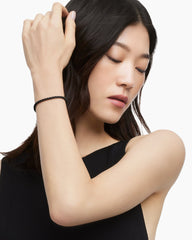 DY Bel Aire Color Box Chain Bracelet in Black Acrylic with 14K Yellow Gold Accent, 4mm