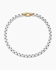 DY Bel Aire Color Box Chain Bracelet in White Acrylic with 14K Yellow Gold Accent, 4mm