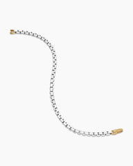 DY Bel Aire Color Box Chain Bracelet in White Acrylic with 14K Yellow Gold Accent, 4mm