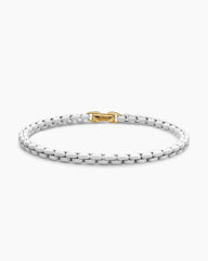 DY Bel Aire Color Box Chain Bracelet in White Acrylic with 14K Yellow Gold Accent, 4mm