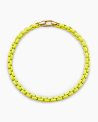 DY Bel Aire Color Box Chain Bracelet in Yellow Acrylic with 14K Yellow Gold Accent, 4mm