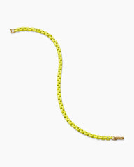 DY Bel Aire Color Box Chain Bracelet in Yellow Acrylic with 14K Yellow Gold Accent, 4mm