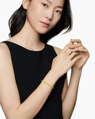 DY Bel Aire Color Box Chain Bracelet in Yellow Acrylic with 14K Yellow Gold Accent, 4mm