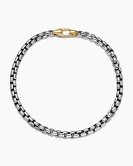 DY Bel Aire Box Chain Bracelet in Sterling Silver with 14K Yellow Gold, 4mm