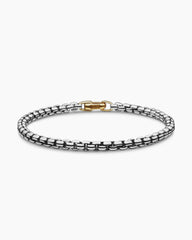 DY Bel Aire Box Chain Bracelet in Sterling Silver with 14K Yellow Gold, 4mm